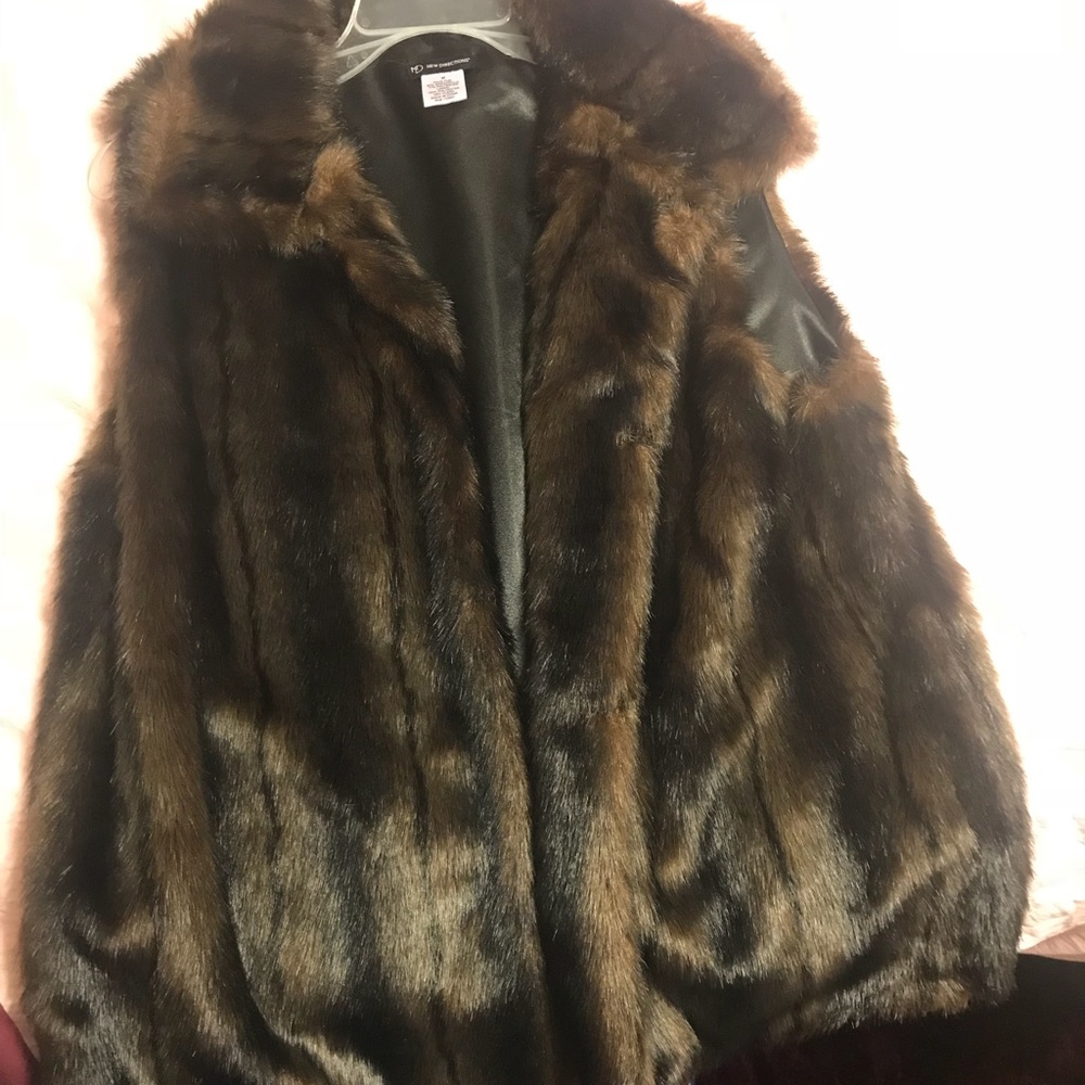 Brown faux fur vest